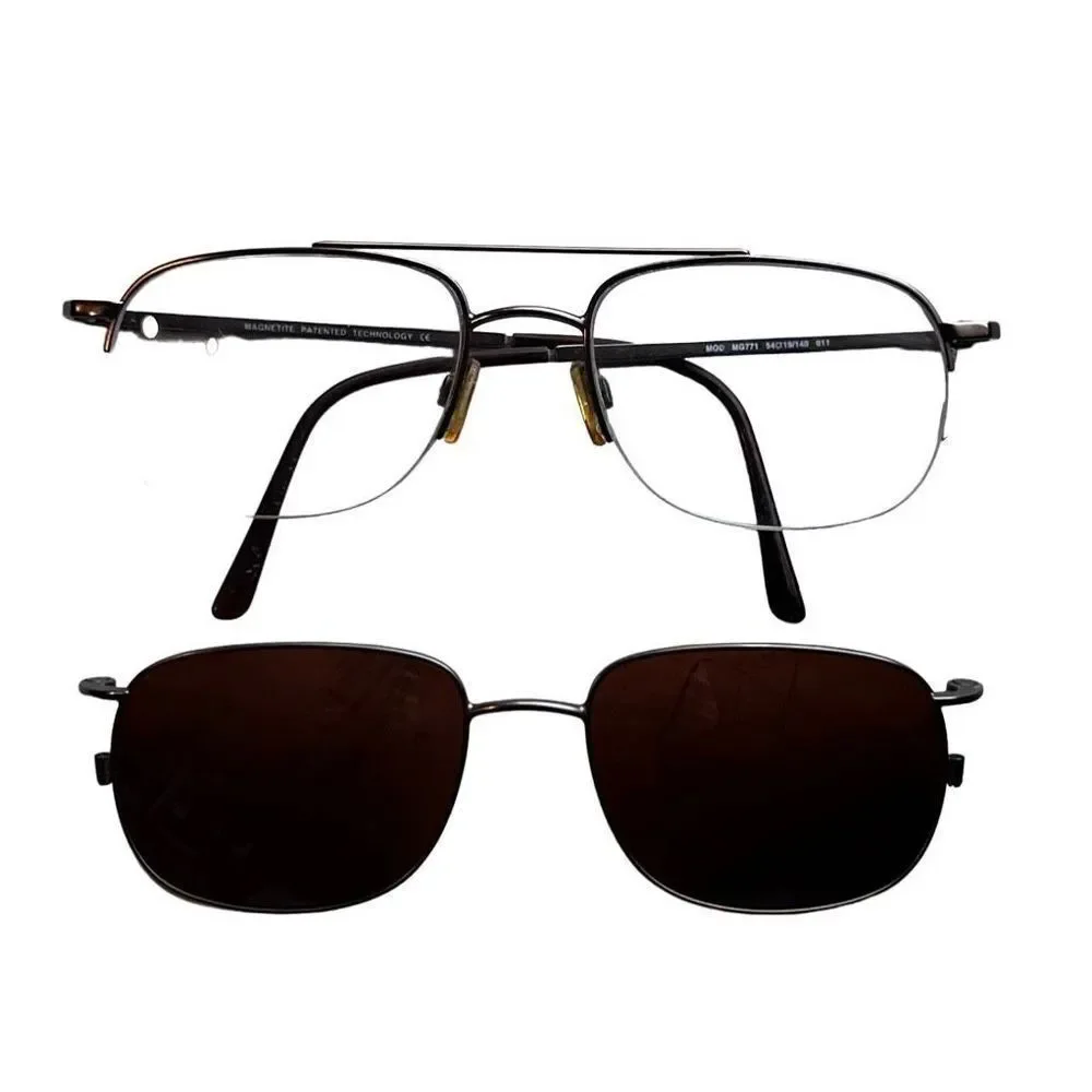 Magnetite Revolution W/Magnetic Clip On Polarized Lenses for Men